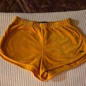 Women's Velor Yellow Shorts